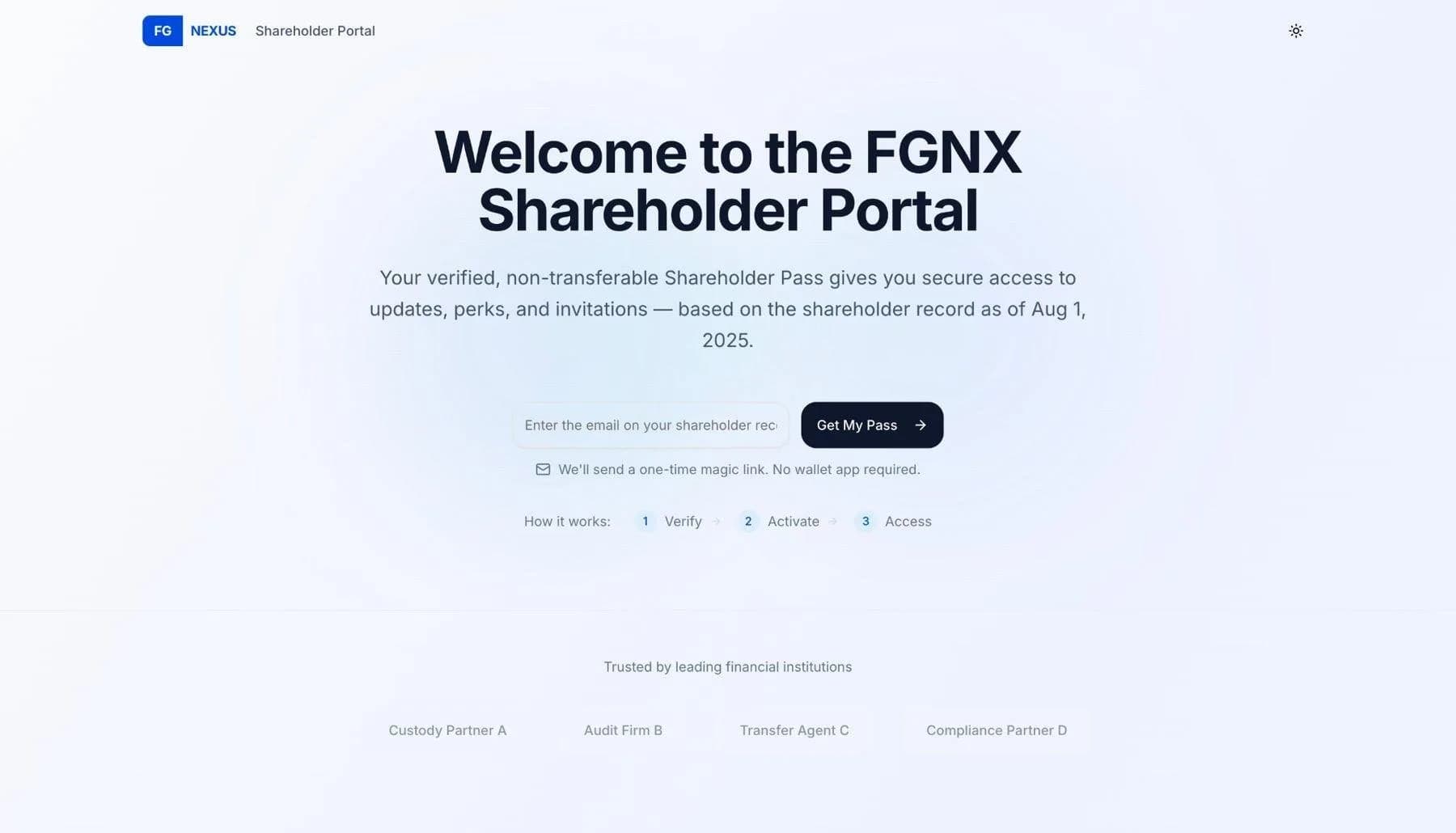 FGNX shareholder portal
